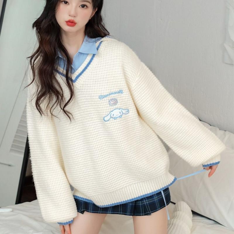 Winter Clothing Cute - Kawaii Sanrio Kuromi Cinnamoroll Sweter Rajutan