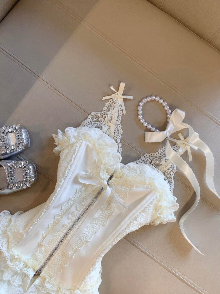 Set atasan bustier renda imut  - Winter Clothing Cute ulasan dan harga