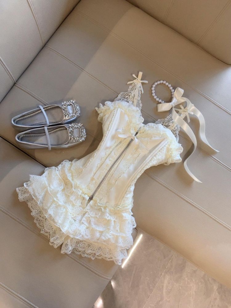 Set atasan bustier renda imut  - Winter Clothing Cute ulasan dan harga
