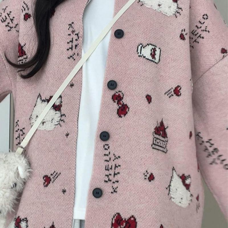 Sweter Kardigan Wanita Hello K - Winter Clothing Cute ulasan dan harga