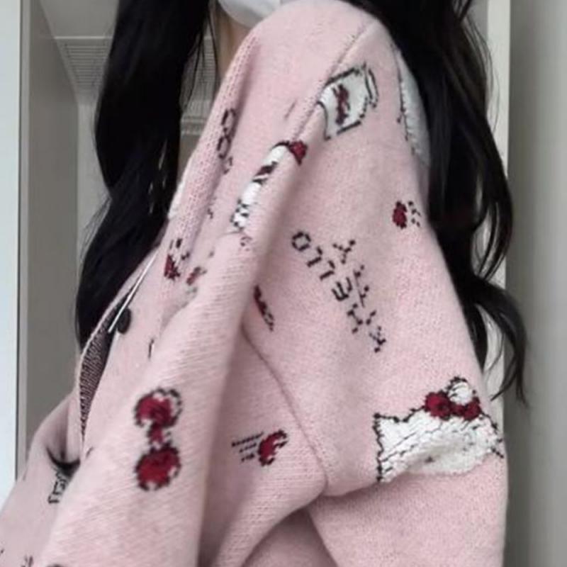 Sweter Kardigan Wanita Hello K - Winter Clothing Cute ulasan dan harga