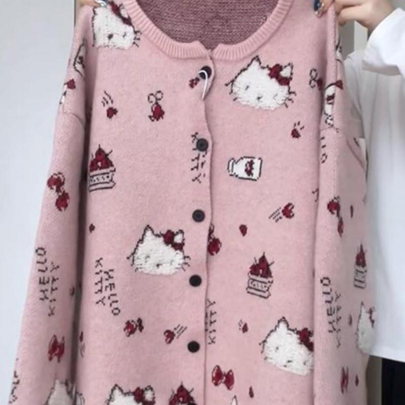 Sweter Kardigan Wanita Hello K - Winter Clothing Cute ulasan dan harga