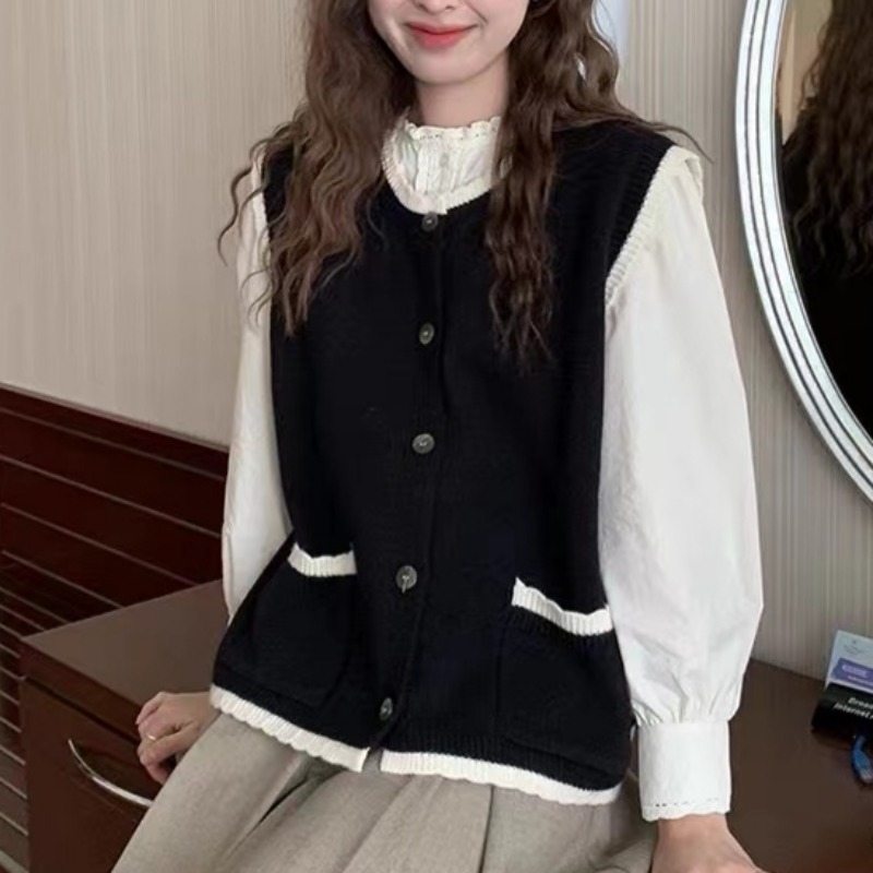 Rompi Sweater gaya Preppy untu - Winter Clothing Cute ulasan dan harga