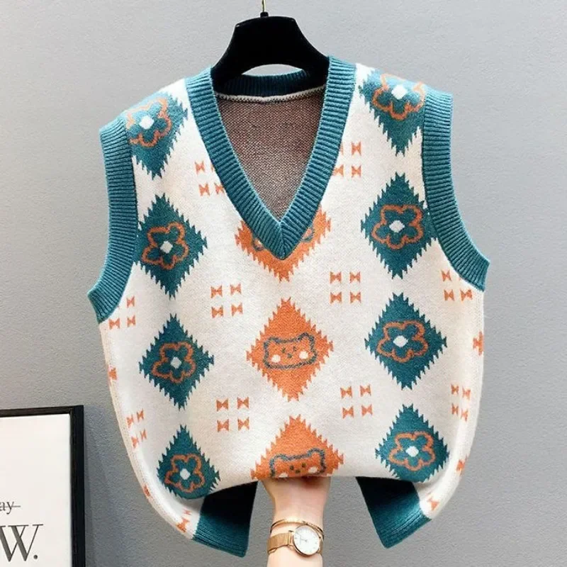 Rompi Rajut V-Neck untuk Wanit - Winter Clothing Cute ulasan dan harga