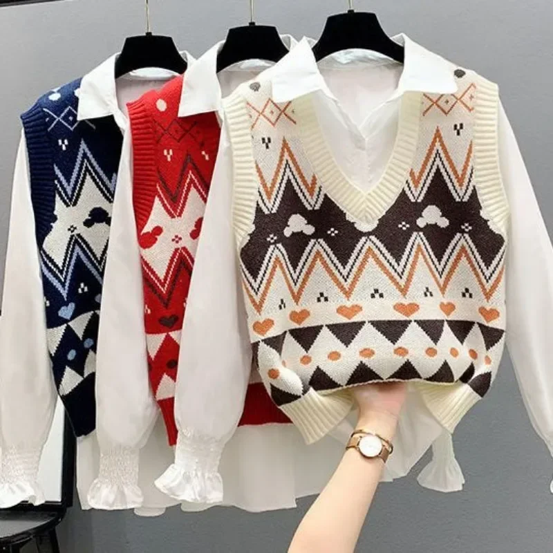 Rompi Rajut V-Neck untuk Wanit - Winter Clothing Cute ulasan dan harga