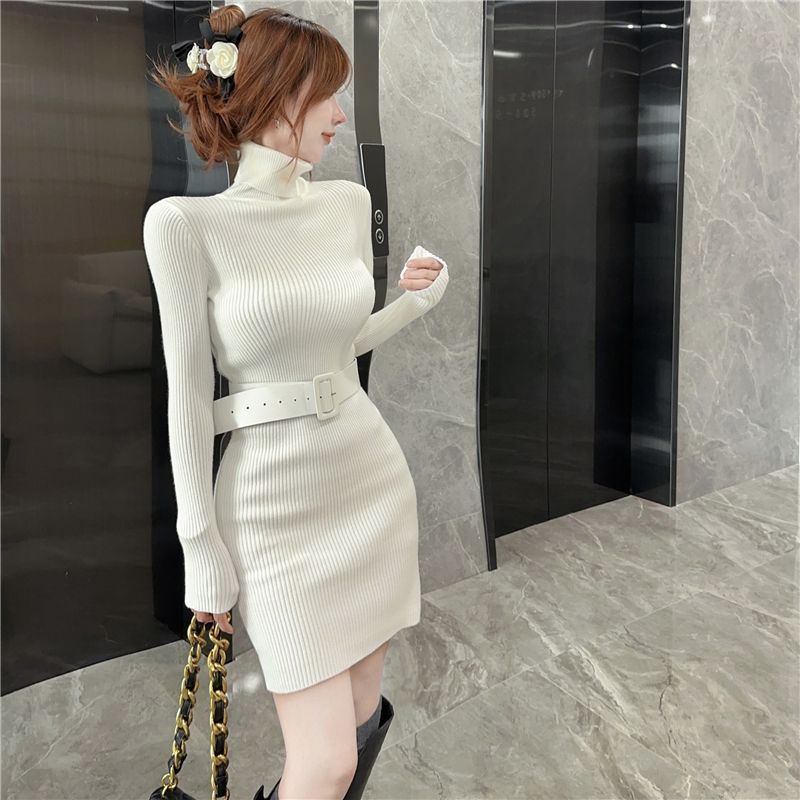 Gaun Rajut Bodycon Turtleneck  - Winter Clothing On Sale Women'S ulasan dan harga