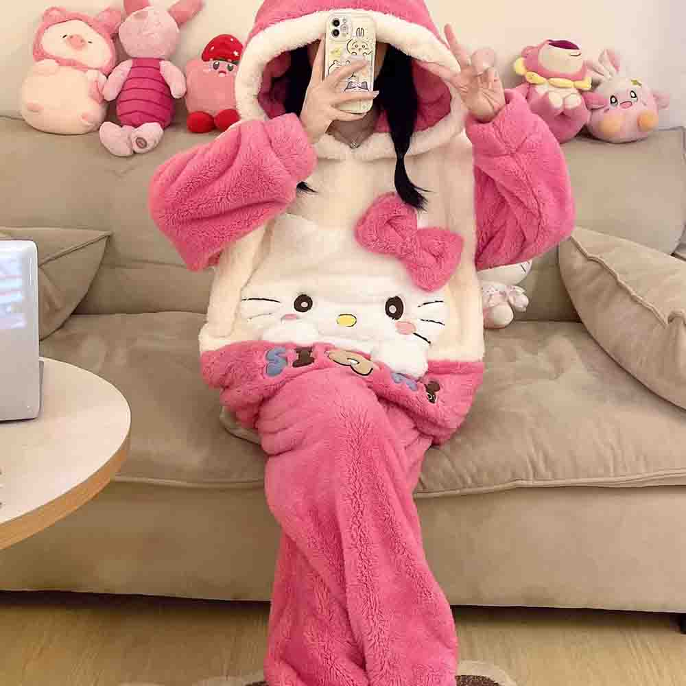 Piyama Wanita Hello Kitties Ku - Winter Clothing Cute ulasan dan harga