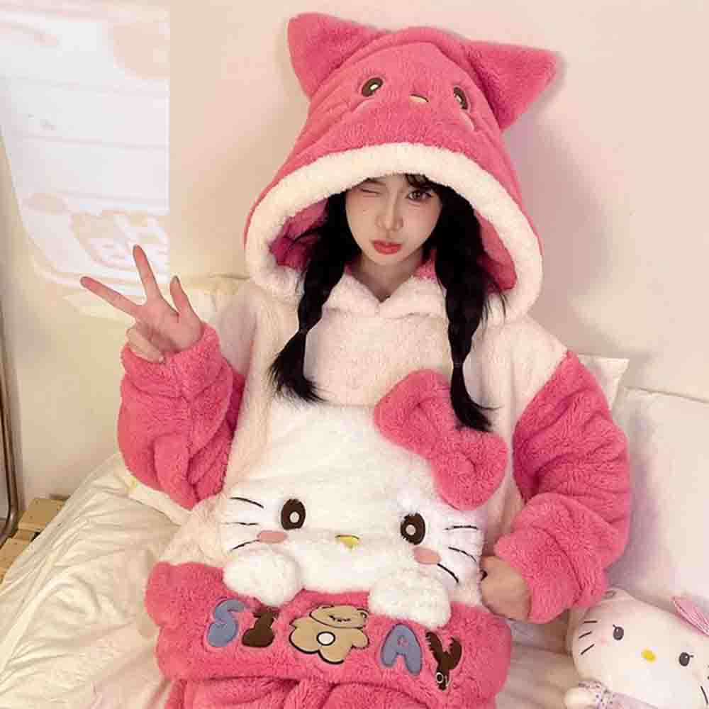 Piyama Wanita Hello Kitties Ku - Winter Clothing Cute ulasan dan harga