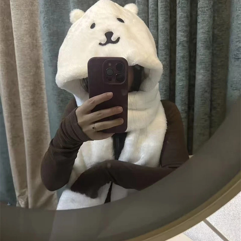 Topi Berkerudung Tebal 3 in 1  - Winter Clothing Cute ulasan dan harga