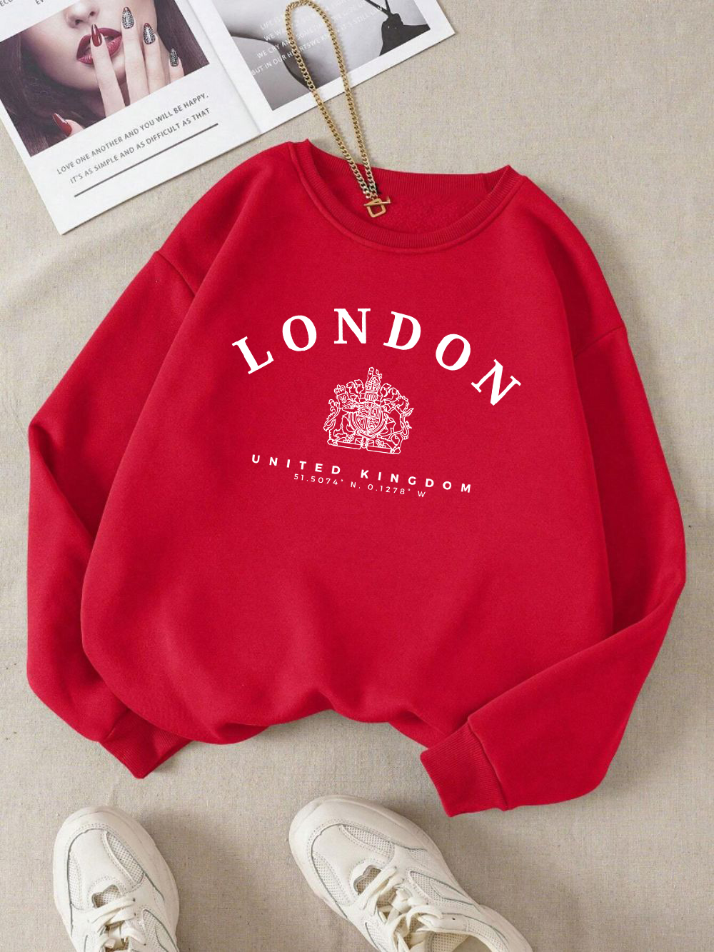 London Uk Royal Badge Print Wa - Winter Clothing London ulasan dan harga